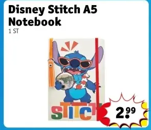 Aanbieding: Disney Stitch A5 Notebook