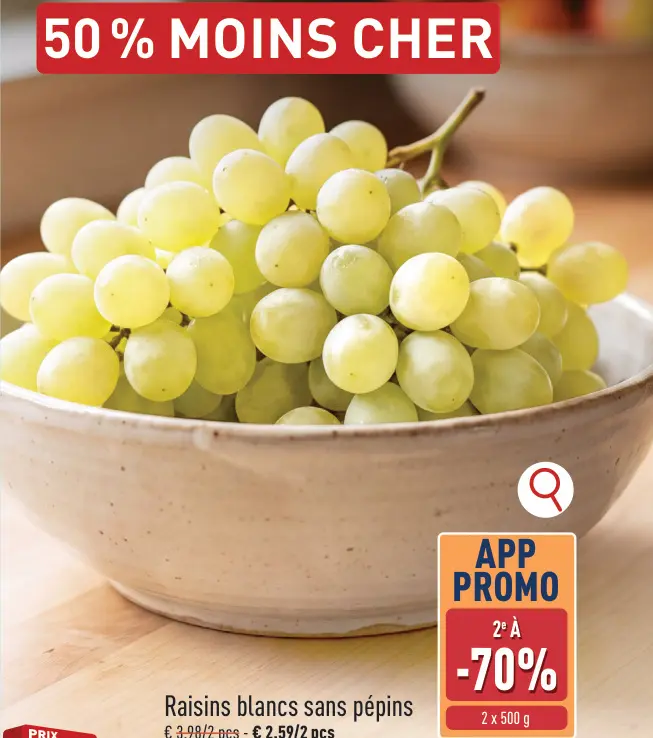 Offre: Raisins blancs sans pépins