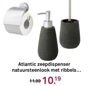 Aanbieding: Atlantic zeepdispenser natuursteenlook met ribbels
