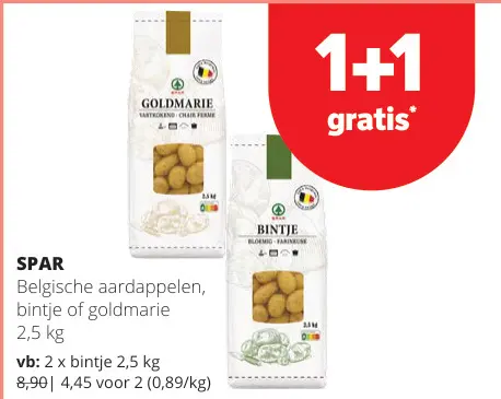 Promotie: Belgische aardappelen, bintje of goldmarie