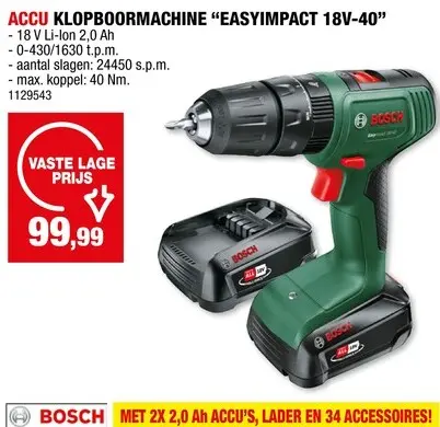 Promotie: Klopboormachine "EASYIMPACT 18V-40"