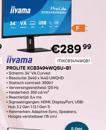 Promotie: Prolite xcb3494wqsu-b1