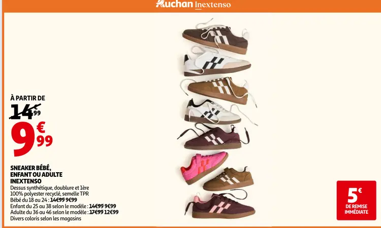 Offre: Sneaker bébé, enfant ou adulte