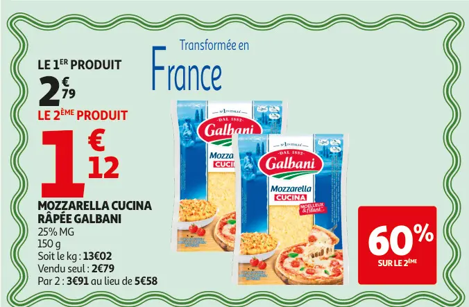 Promotie: Mozzarella cucina râpée