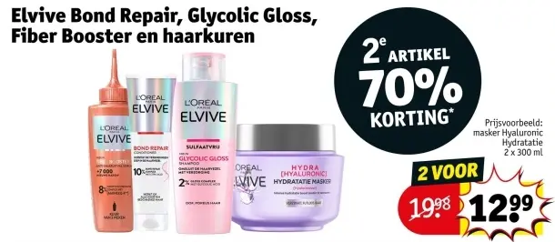 Aanbieding: Elvive Bond Repair, Glycolic Gloss, Fiber Booster en haarkuren