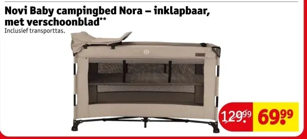 Aanbieding: campingbed Nora - inklapbaar, met verschoonblad