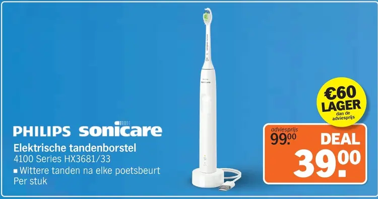 Aanbieding: Philips Sonicare Elektrische tandenborstel 4100 series