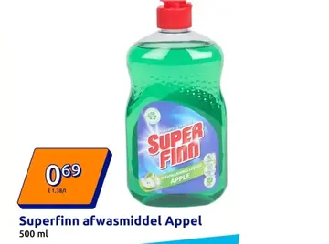 Aanbieding: Superfinn afwasmiddel Appel