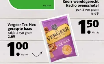 Aanbieding: Vergeer Tex Mex geraspte kaas