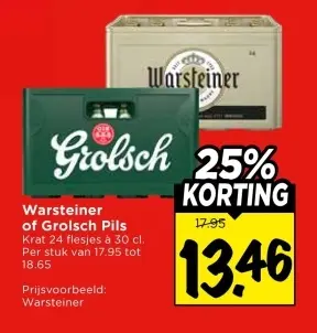 Aanbieding: Warsteiner of Grolsch Pils