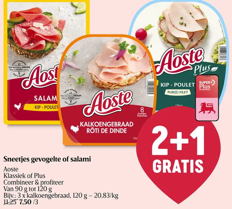 Promotie: Sneetjes gevogelte of salami
