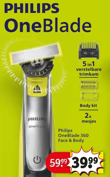 Aanbieding: Philips OneBlade 360 Face & Body