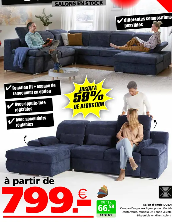 Offre: Salon d'angle DUBAI