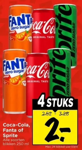 Aanbieding: Coca-Cola, Fanta of Sprite