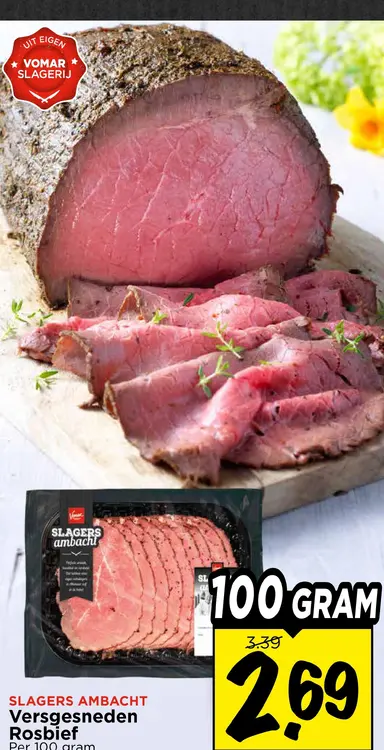 Aanbieding: Slagers Ambacht Versgesneden rosbief