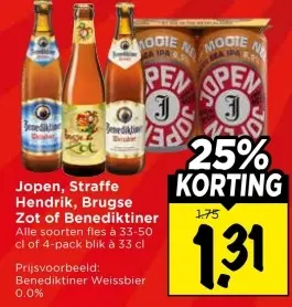 Aanbieding: Jopen, Straffe Hendrik, Brugse Zot of Benediktiner