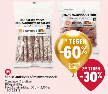 Aanbieding: Minisalamisticks of miniworstsnack