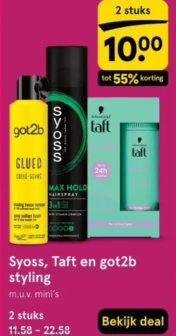 Aanbieding: Syoss, Taft en got2b styling