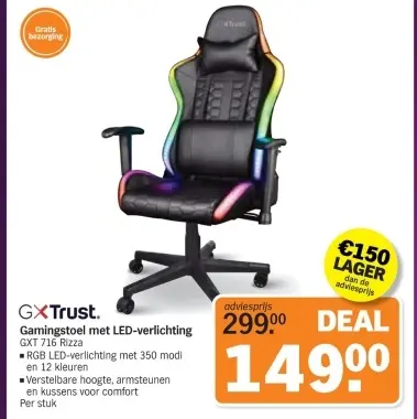 Aanbieding: Gamingstoel met LED-verlichting GXT 716 Rizza