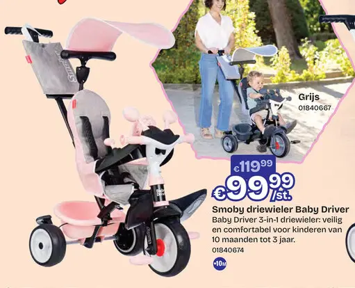 Aanbieding: Smoby driewieler Baby Driver