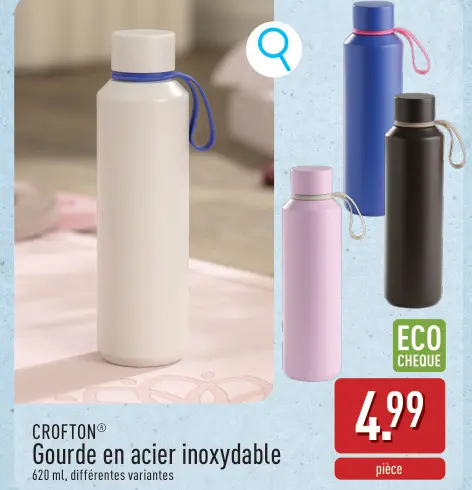 Offre: Gourde en acier inoxydable