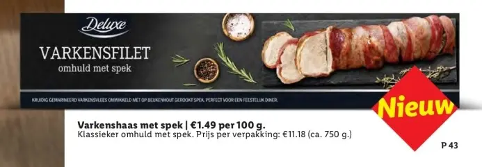Aanbieding: Varkenshaas met spek
