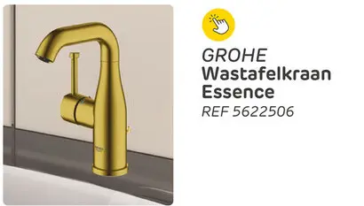 Promotie: Grohe wastafelkraan essence m-size goud geborsteld