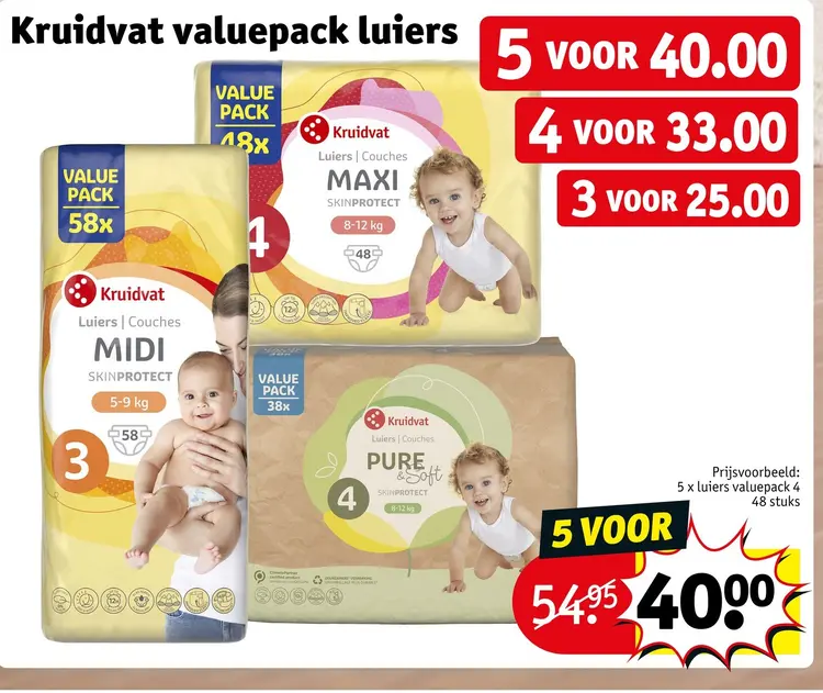 Promotie: Kruidvat valuepack luiers