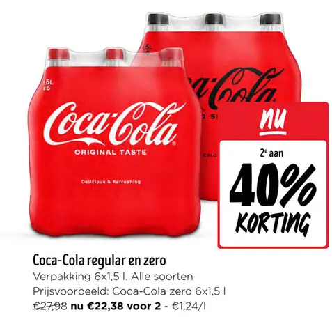 Aanbieding: Coca-Cola regular en zero