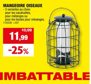 Offre: mangeoire silo graines noir