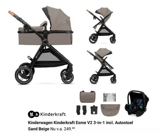 Aanbieding: Kinderwagen Kinderkraft Esme V2 3-in-1 incl. 