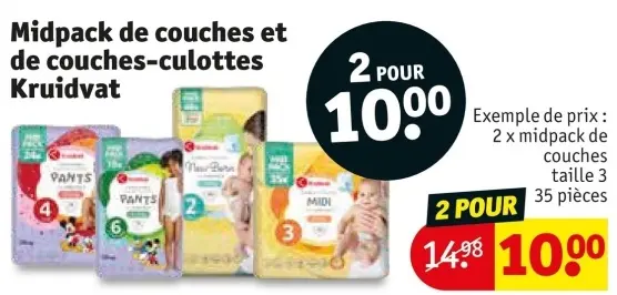 Offre: Midpack de couches et de couches-culottes
