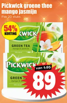 Aanbieding: Pickwick groene thee mango jasmijn