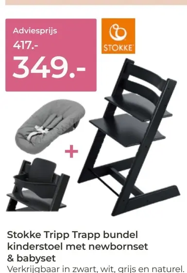 Aanbieding: Stokke Tripp Trapp bundel kinderstoel met newbornset