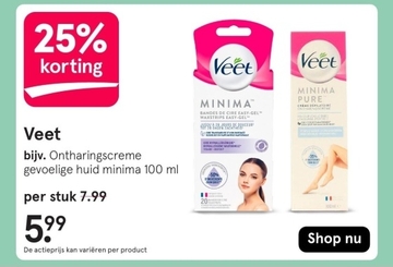 Aanbieding: Ontharingscreme gevoelige huid minima