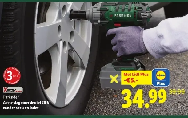 Aanbieding: Accu-slagmoersleutel 20 V