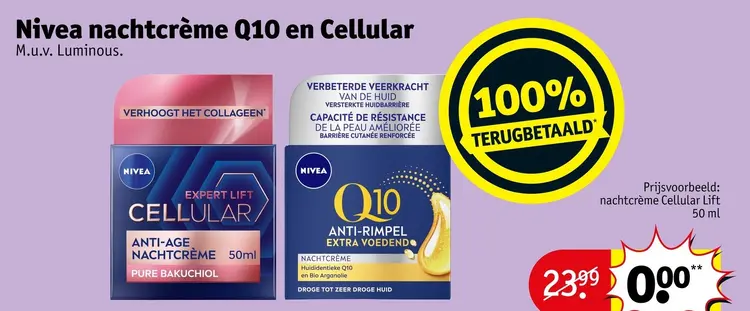Promotie: Nachtcrème Q10 en Cellular