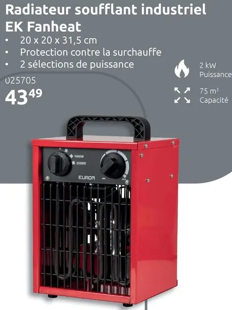 Offre: Radiateur soufflant industriel EK Fanheat