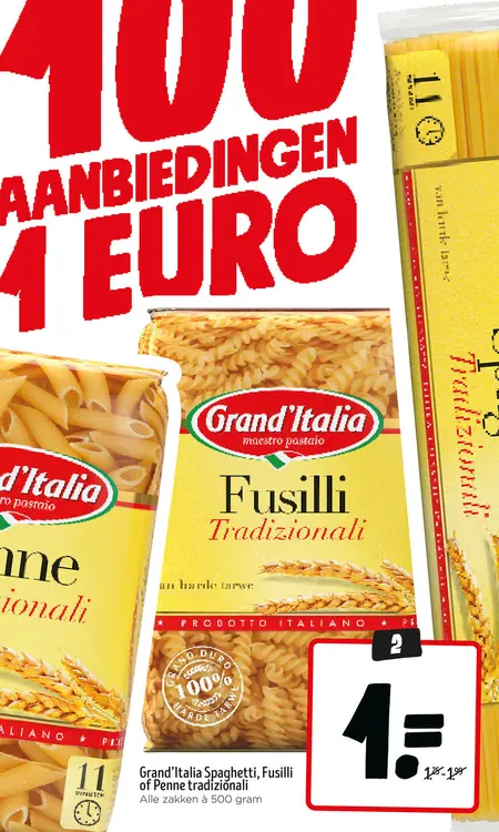 Aanbieding: Spaghetti, Fusilli of Penne tradizionali