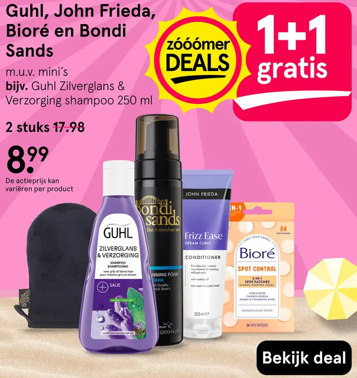 Aanbieding: Guhl, John Frieda, Bioré en Bondi Sands