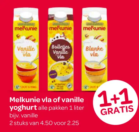 Aanbieding: Melkunie vla of vanille yoghurt