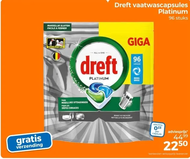 Aanbieding: Vaatwascapsules Platinum