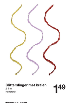 Aanbieding: Glitterslinger met kralen