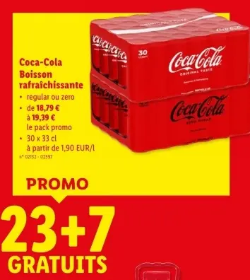 Offre: Boisson rafraîchissante