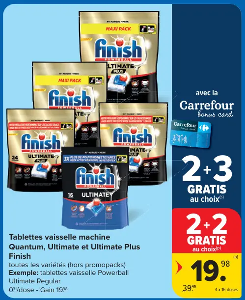 Offre: Tablettes vaisselle machine Quantum, Ultimate