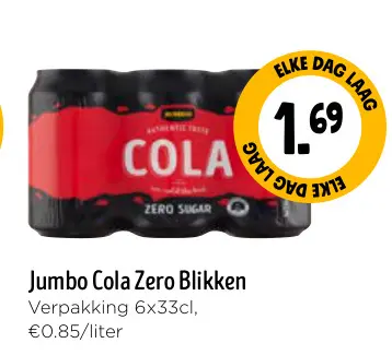 Aanbieding: Jumbo Cola Zero Blikken