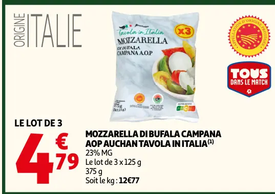 Promotie: Mozzarella di bufala campana aop