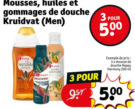 Offre: Mousses, huiles et gommages de douche