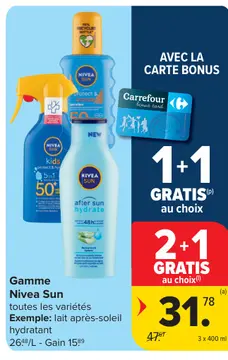 Offre: Gamme Nivea Sun toutes les variétés