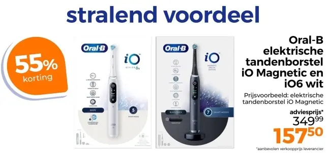 Aanbieding: Oral-B elektrische tandenborstel iO magnetic en IO6 wit